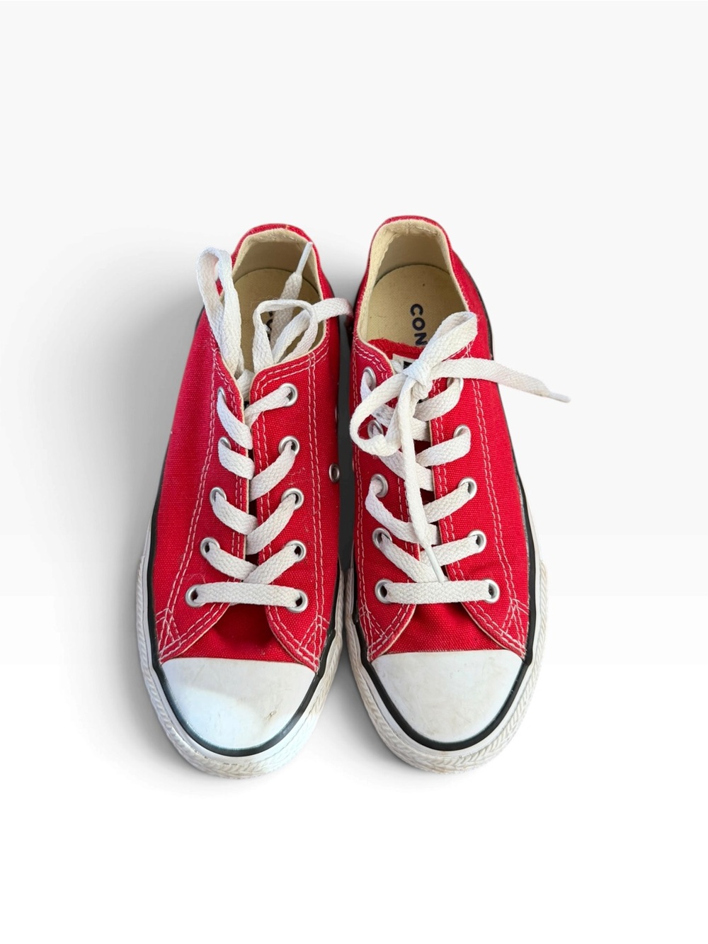 Converse all stars Kids Low-Top Canvas Sneakers in Red Sz 1